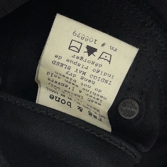 RAG & BONE‎ Jeans Women Size 26 Capri Black Dark Wash Denim Pants 28x26 Stretch - Picture 10 of 13